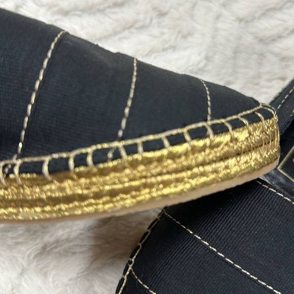 Marc Jacobs Sienna Black and Gold Canvas Espadrilles, 37 (US 7) NWOT - Picture 9 of 9